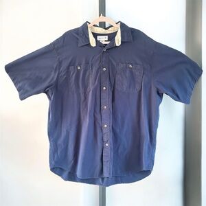 Carhartt Navy Blue Short Sleeve Button Down Shirt Men’s 2XL S210NVY